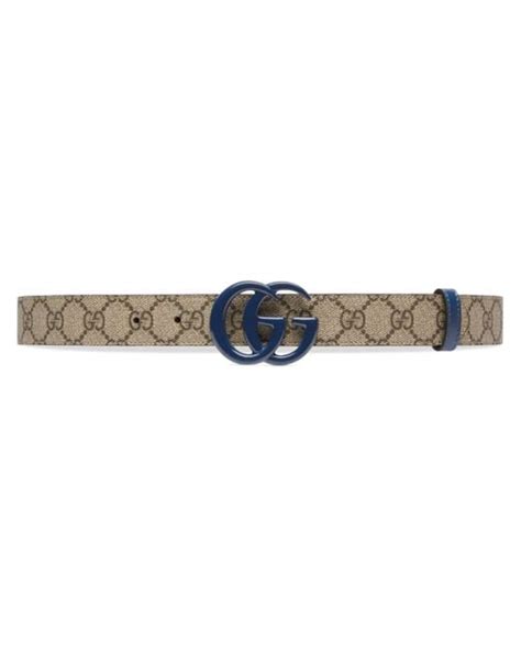 marmont gucci cintura|GG Marmont thin belt in beige and blue canvas .